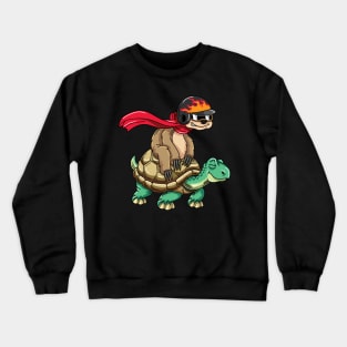 Funny Sloth Riding a Turtle Crewneck Sweatshirt